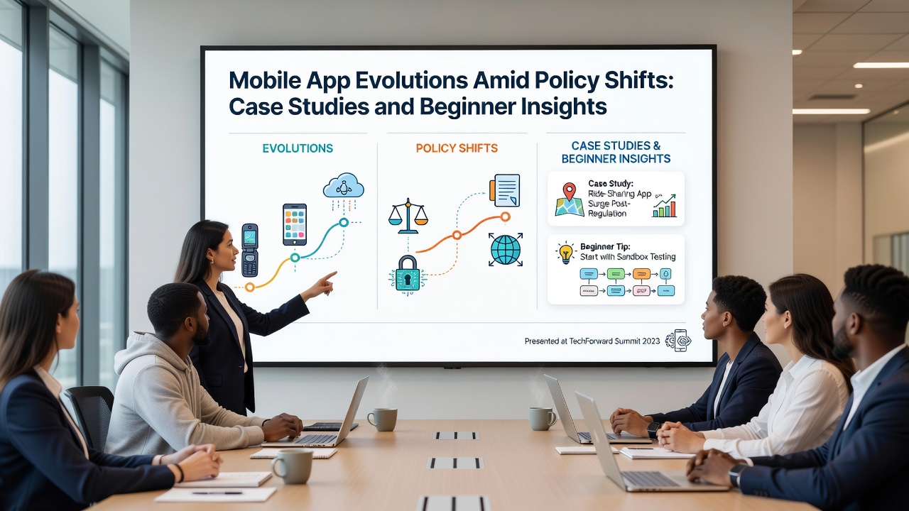 Developers reviewing compliance documentation for mobile platforms